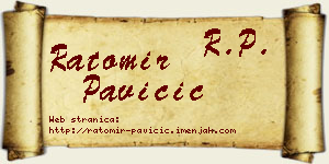 Ratomir Pavičić vizit kartica
